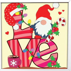 Intra απο ξύλο plywood 3mm-4mm πάχος - Gnome Happy Valentine Shadow Box  Δίασταση 20x20 cm INTRAFABR-85470489