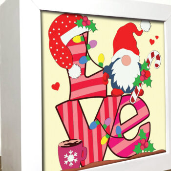 Intra απο ξύλο plywood 3mm-4mm πάχος - Gnome Happy Valentine Shadow Box Δίασταση 20x20 cm INTRAFABR-85470489 - Image 2