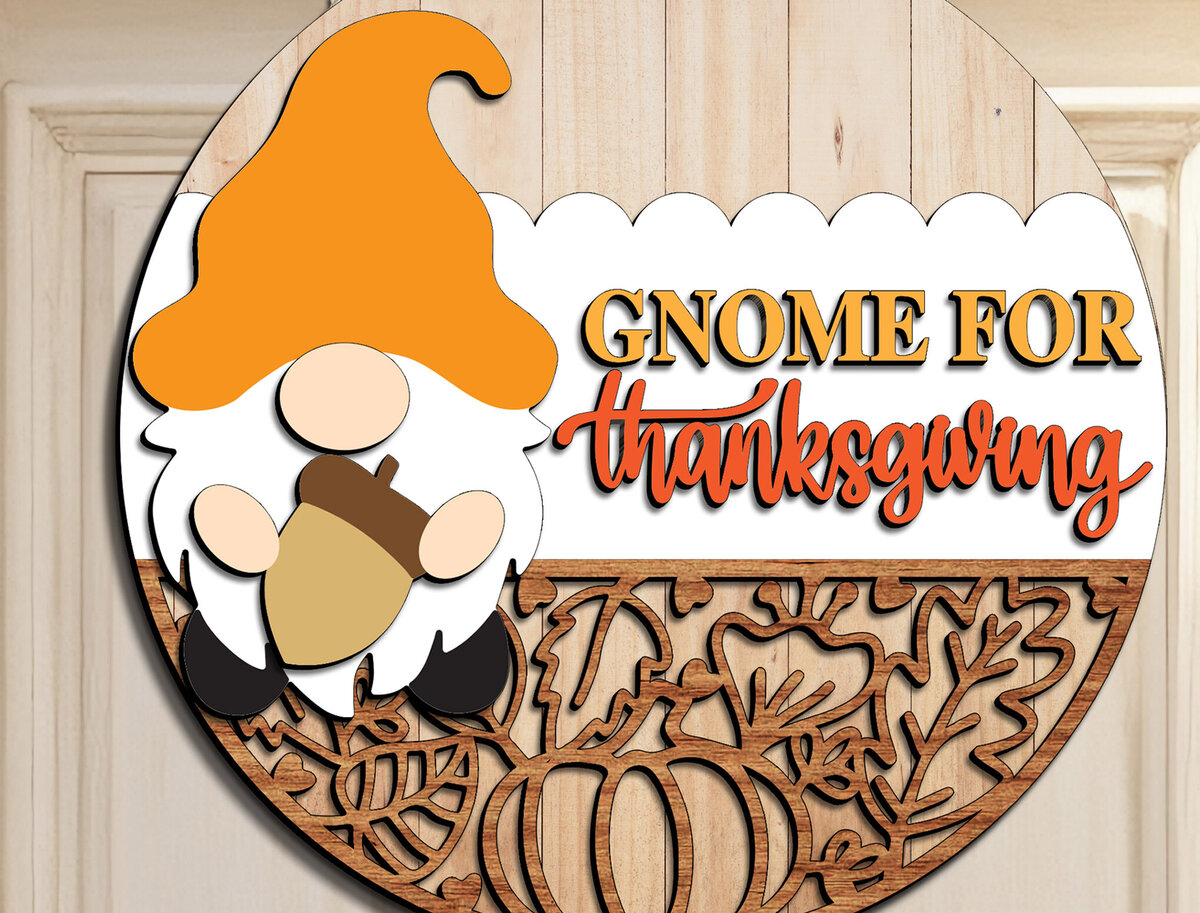 Intra απο ξύλο plywood 3mm-4mm πάχος - Gnome Hello Fall Door  Δίασταση 20x20 cm INTRAFABR-110613788