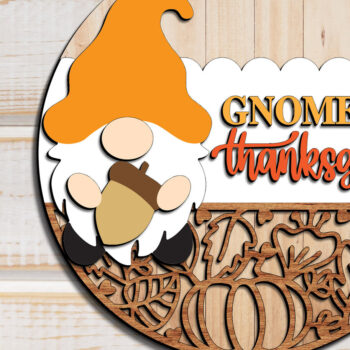 Intra απο ξύλο plywood 3mm-4mm πάχος - Gnome Hello Fall Door Δίασταση 20x20 cm INTRAFABR-110613788 - Image 2