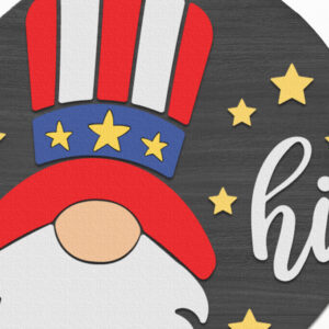 Intra απο ξύλο plywood 3mm-4mm πάχος - Gnome Hi , Πινακίδα πόρτας για την Ημέρα της Ανεξαρτησίας Δίασταση 30x20 cm INTRAFABR-117892159