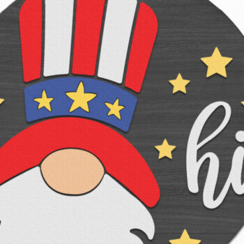 Intra απο ξύλο plywood 3mm-4mm πάχος - Gnome Hi , Πινακίδα πόρτας για την Ημέρα της Ανεξαρτησίας Δίασταση 30x20 cm INTRAFABR-117892159 - Image 1