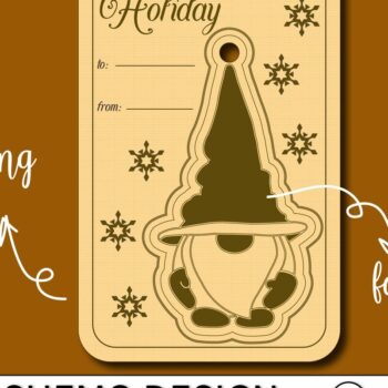 Intra απο ξύλο plywood 3mm-4mm πάχος - Κάρτα διακοπών Gnome για  Δίασταση 20x20 cm INTRAFABR-43795904 - Image 2