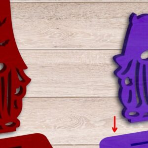 Intra απο ξύλο plywood 3mm-4mm πάχος - Δέσμη κοπής με λέιζερ Gnome, Halloween Δίασταση 15x15 cm INTRAFABR-79748488