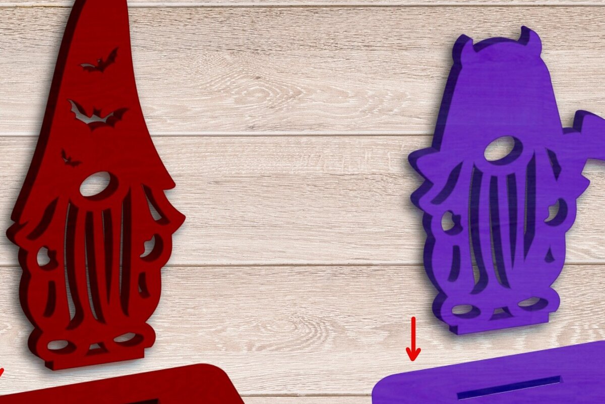 Intra απο ξύλο plywood 3mm-4mm πάχος - Δέσμη κοπής με λέιζερ Gnome, Halloween Δίασταση 15x15 cm INTRAFABR-79748488