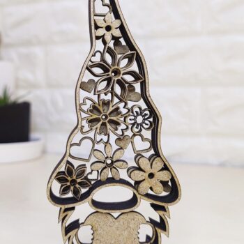 Intra απο ξύλο plywood 3mm-4mm πάχος - Μοτίβο κοπής με λέιζερ GNOME Δίασταση 3x8 cm INTRAFABR-38656156 - Image 4