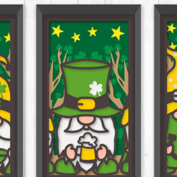 Intra απο ξύλο plywood 3mm-4mm πάχος - Gnome ST Patrick's Day Continuous Δίασταση 30x20 cm INTRAFABR-89249219 - Image 1