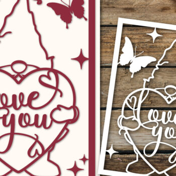 Intra απο ξύλο plywood 3mm-4mm πάχος - Gnome Card Design, Love You Δίασταση 20x20 cm INTRAFABR-120040677 - Image 1