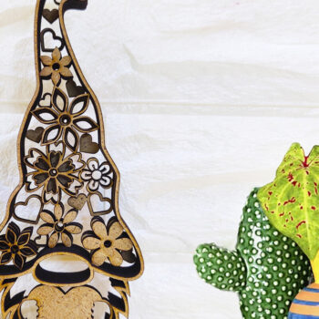 Intra απο ξύλο plywood 3mm-4mm πάχος - Gnome με Καρδιά Πολυεπίπεδη διακόσμηση σπιτιού Δίασταση 3x8 cm INTRAFABR-86312109 - Image 3