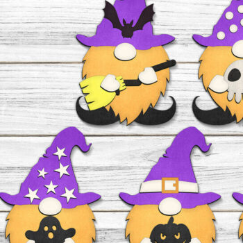 Intra απο ξύλο plywood 3mm-4mm πάχος - Αρχεία αποκοπής με λέιζερ Gnomes Halloween Δίασταση 6x6 cm INTRAFABR-119039752 - Image 1