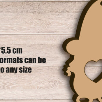 Intra απο ξύλο plywood 3mm-4mm πάχος -  με λέιζερ μπρελόκ Gnomes, Love Δίασταση 4x4 cm INTRAFABR-114875005 - Image 2