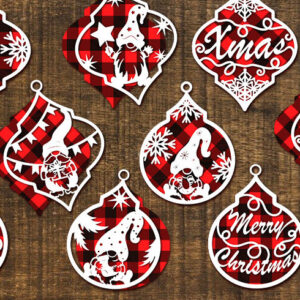 Intra απο ξύλο plywood 3mm-4mm πάχος - Καλικάντζαροι σε διακοσμήσεις χριστουγεννιάτικων δέντρων. Δίασταση 11x14 cm INTRAFABR-18241850