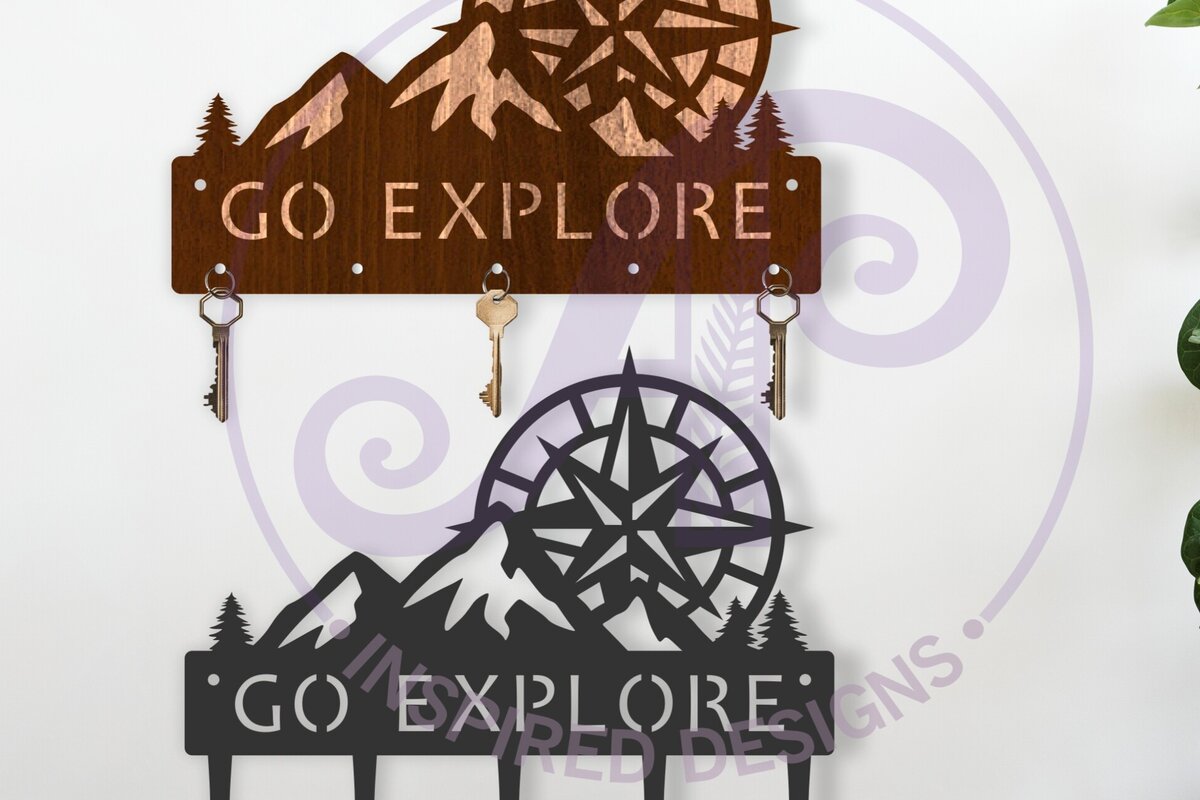 Intra απο ξύλο plywood 3mm-4mm πάχος - Πηγαίνετε στο Explore Mountains Key Holders Δίασταση 30x20 cm INTRAFABR-123743254