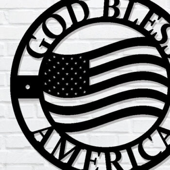 Intra απο ξύλο plywood 3mm-4mm πάχος - Ο Θεός να ευλογεί την Αμερική, πινακίδα αμερικανικής σημαίας Δίασταση 3600x3600 cm INTRAFABR-99390712 - Image 1
