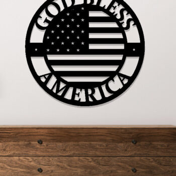 Intra απο ξύλο plywood 3mm-4mm πάχος - Ο Θεός να ευλογεί την Αμερική, πινακίδα αμερικανικής σημαίας Δίασταση 3600x3600 cm INTRAFABR-99390348 - Image 2