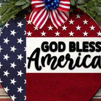 Intra απο ξύλο plywood 3mm-4mm πάχος - God Bless America Door Δίασταση 30x20 cm INTRAFABR-117243566 - Image 2