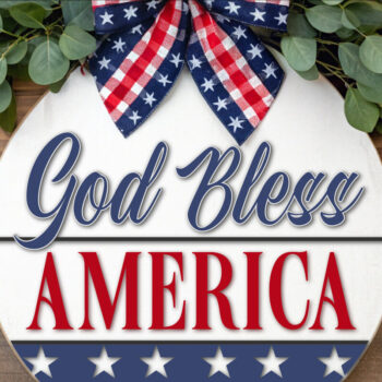 Intra απο ξύλο plywood 3mm-4mm πάχος - God Bless America Door Δίασταση 20x20 cm INTRAFABR-118424889 - Image 2