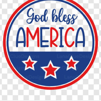 Intra απο ξύλο plywood 3mm-4mm πάχος - Ο Θεός να ευλογεί την Αμερική Στρογγυλή πινακίδα Δίασταση 10x15 cm INTRAFABR-71268255 - Image 3