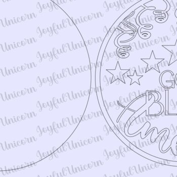 Intra απο ξύλο plywood 3mm-4mm πάχος - Ο Θεός να ευλογεί την Αμερική Γύρος καλωσορίσματος  Δίασταση 20x20 cm INTRAFABR-68370785 - Image 2