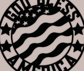 Intra απο ξύλο plywood 3mm-4mm πάχος - God Bless American Flag Wall Art Laser Δίασταση 40x50 cm INTRAFABR-69884898 - Image 3