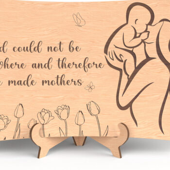 Intra απο ξύλο plywood 3mm-4mm πάχος - Ο Θεός έκανε τις μητέρες Δίασταση 15x15 cm INTRAFABR-118819317 - Image 1