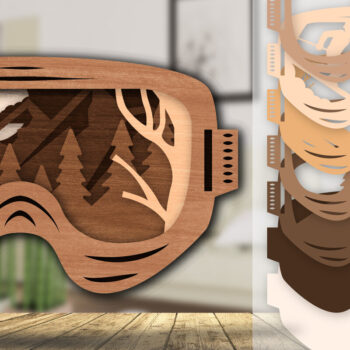 Intra απο ξύλο plywood 3mm-4mm πάχος - Goggles Ski Scene Lasered Wall Art Laser Δίασταση 40x50 cm INTRAFABR-112322109 - Image 1