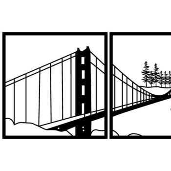 Intra απο ξύλο plywood 3mm-4mm πάχος - Golden Gate Bridge Metal Wall Art DXF Δίασταση 40x50 cm INTRAFABR-104369798 - Image 1