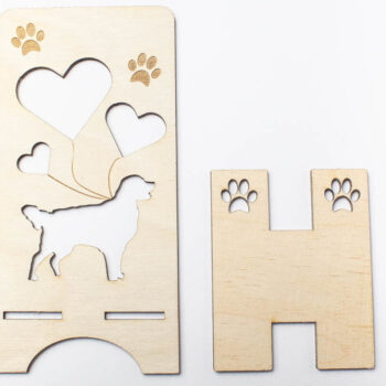 Intra απο ξύλο plywood 3mm-4mm πάχος - Τηλεφωνική βάση Golden Retriever Δίασταση 20x20 cm INTRAFABR-66015817 - Image 3