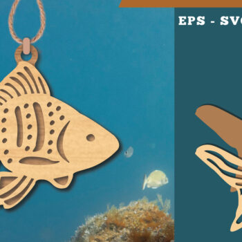 Intra απο ξύλο plywood 3mm-4mm πάχος - Στολίδι κοπής με λέιζερ χρυσόψαρο  1 Δίασταση 6x6 cm INTRAFABR-112466507 - Image 1