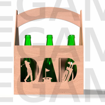 Intra απο ξύλο plywood 3mm-4mm πάχος - Golf Dad Beer Caddy  για την Ημέρα του Πατέρα Δίασταση 20x20 cm INTRAFABR-122438250 - Image 4