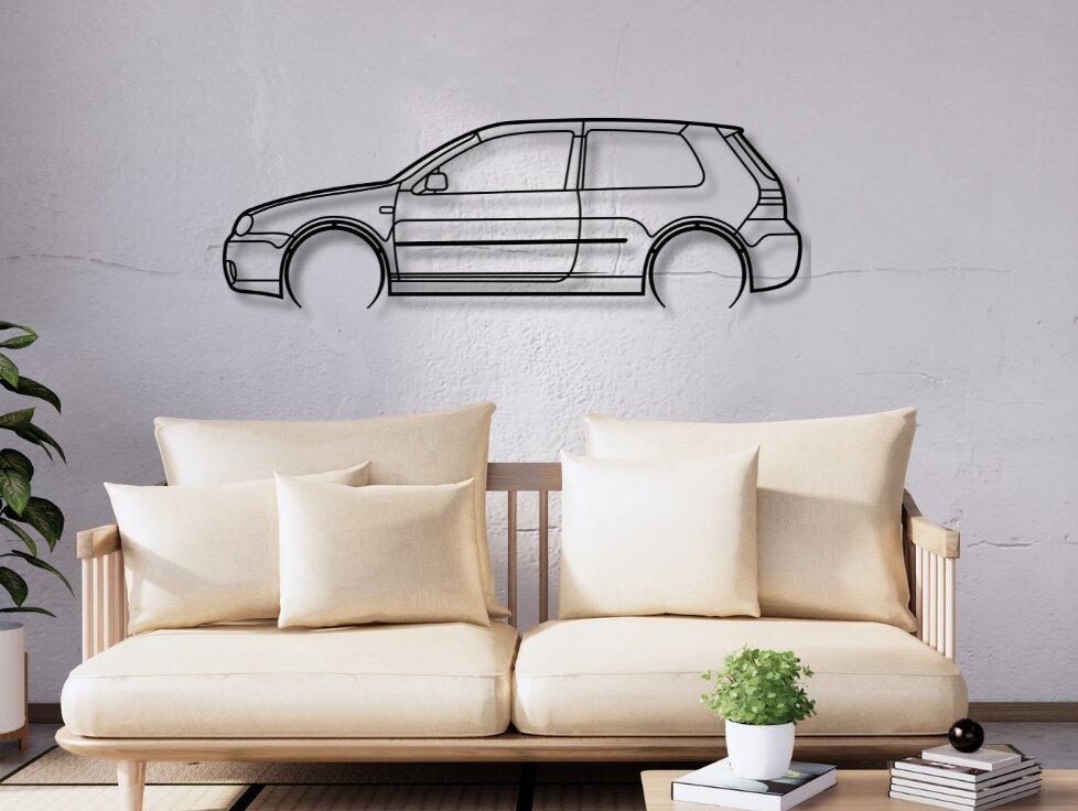 Intra απο ξύλο plywood 3mm-4mm πάχος - Golf IV Laser Cut Car Silhouette Dxf  Δίασταση 20x20 cm INTRAFABR-113518158