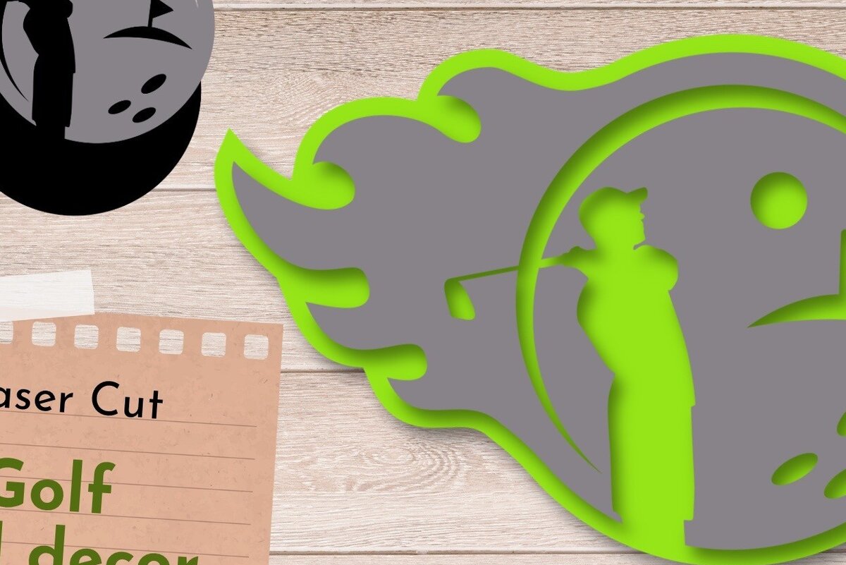 Intra απο ξύλο plywood 3mm-4mm πάχος - Golf Layered , Sport Laser Cut File Δίασταση 30x20 cm INTRAFABR-60229983