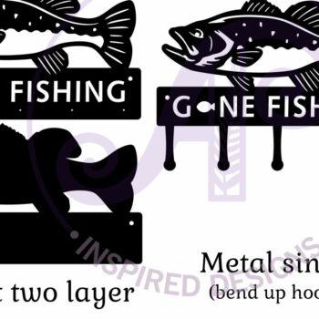 Intra απο ξύλο plywood 3mm-4mm πάχος - Gone Fishing Bass Fish Σχέδιο κλειδαριάς Δίασταση 30x20 cm INTRAFABR-119085908 - Image 3