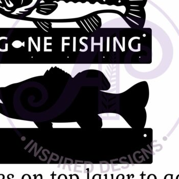 Intra απο ξύλο plywood 3mm-4mm πάχος - Gone Fishing Bass Fish Σχέδιο κλειδαριάς Δίασταση 30x20 cm INTRAFABR-119085908 - Image 4