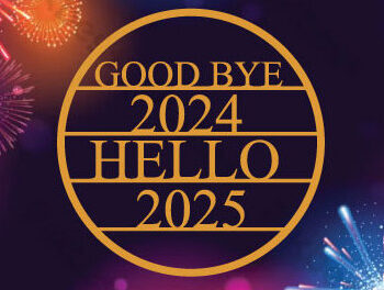 Intra απο ξύλο plywood 3mm-4mm πάχος - Good Bye 2024 Hello 2025 Laser Cut Metal Δίασταση 40x50 cm INTRAFABR-112291800 - Image 1