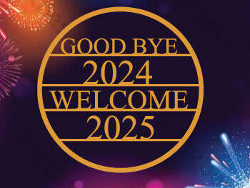 Intra απο ξύλο plywood 3mm-4mm πάχος - Good Bye 2024 Welcome 2025 Laser Cut  Δίασταση 40x50 cm INTRAFABR-112291932 - Image 1
