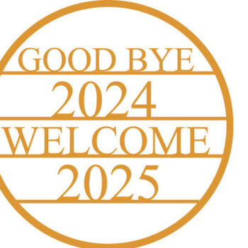 Intra απο ξύλο plywood 3mm-4mm πάχος - Good Bye 2024 Welcome 2025 Laser Cut  Δίασταση 40x50 cm INTRAFABR-112291932 - Image 2