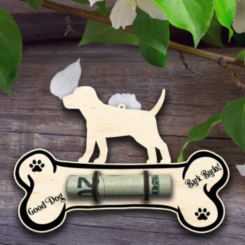 Intra απο ξύλο plywood 3mm-4mm πάχος - Κάτοχος χρημάτων Good Dog Bark Bucks Δίασταση 20x20 cm INTRAFABR-49608496 - Image 1