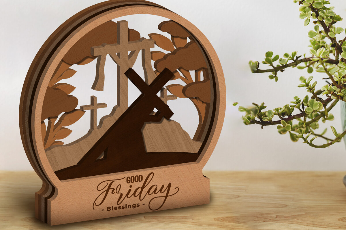 Intra απο ξύλο plywood 3mm-4mm πάχος - Ευλογία Μεγάλης Παρασκευής, Διακόσμηση σπιτιού Δίασταση 5x8 cm INTRAFABR-85044488