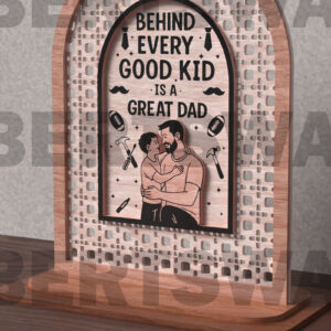 Intra απο ξύλο plywood 3mm-4mm πάχος - Καλό παιδί Μεγάλος μπαμπάς  σημάδι Δίασταση 20x20 cm INTRAFABR-121720917