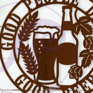 Intra απο ξύλο plywood 3mm-4mm πάχος - Καλοί άνθρωποι πίνουν καλή μπύρα Τέχνη τοίχου Δίασταση 40x50 cm INTRAFABR-113411489