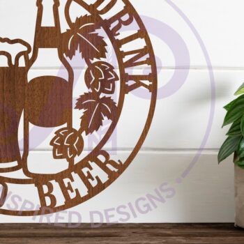 Intra απο ξύλο plywood 3mm-4mm πάχος - Καλοί άνθρωποι πίνουν καλή μπύρα Τέχνη τοίχου Δίασταση 40x50 cm INTRAFABR-113411489 - Image 2