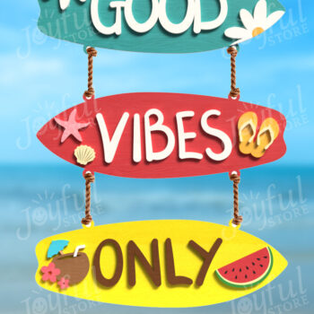 Intra απο ξύλο plywood 3mm-4mm πάχος - Good Vibes Only Summer Δίασταση 30x20 cm INTRAFABR-122185915 - Image 1