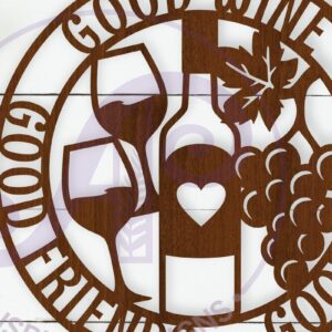 Intra απο ξύλο plywood 3mm-4mm πάχος - Καλό κρασί Καλοί φίλοι Σημάδι καλών εποχών Δίασταση 40x50 cm INTRAFABR-110148807