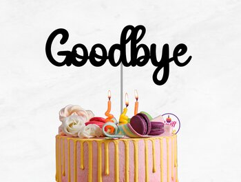 Intra απο ξύλο plywood 3mm-4mm πάχος - Αντίο Cake Topper Δίασταση 20x20 cm INTRAFABR-75260275 - Image 1