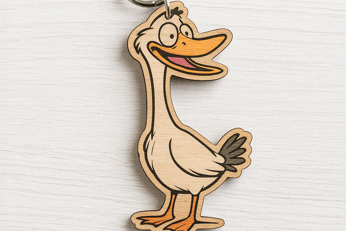 Intra απο ξύλο plywood 3mm-4mm πάχος - Μπρελόκ Ξύλινο Goofy Goose  Δίασταση 4x4 cm INTRAFABR-122092615