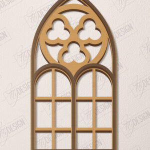 Intra απο ξύλο plywood 3mm-4mm πάχος - Γοτθικό Παράθυρο |Γοτθικό Στυλ|Πλαίσιο παραθύρου Δίασταση 20x25 cm INTRAFABR-112899610