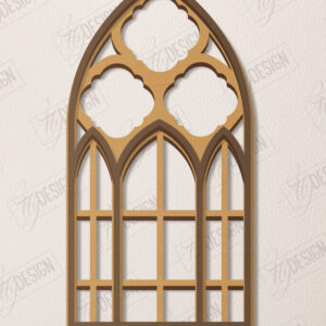 Intra απο ξύλο plywood 3mm-4mm πάχος - Γοτθικό Παράθυρο |Γοτθικό Στυλ|Πλαίσιο παραθύρου Δίασταση 20x25 cm INTRAFABR-112899672