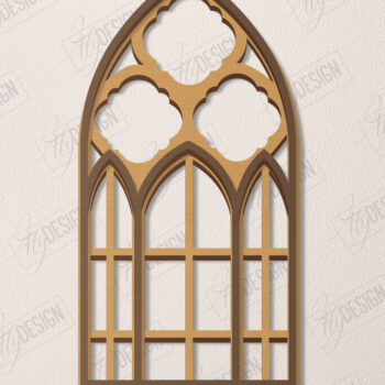 Intra απο ξύλο plywood 3mm-4mm πάχος - Γοτθικό Παράθυρο |Γοτθικό Στυλ|Πλαίσιο παραθύρου Δίασταση 20x25 cm INTRAFABR-112899672 - Image 1