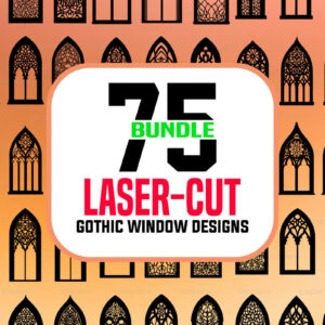 Intra απο ξύλο plywood 3mm-4mm πάχος - Πακέτο σχεδίων γοτθικής κοπής παραθύρων με λέιζερ Δίασταση 40x50 cm INTRAFABR-116753736